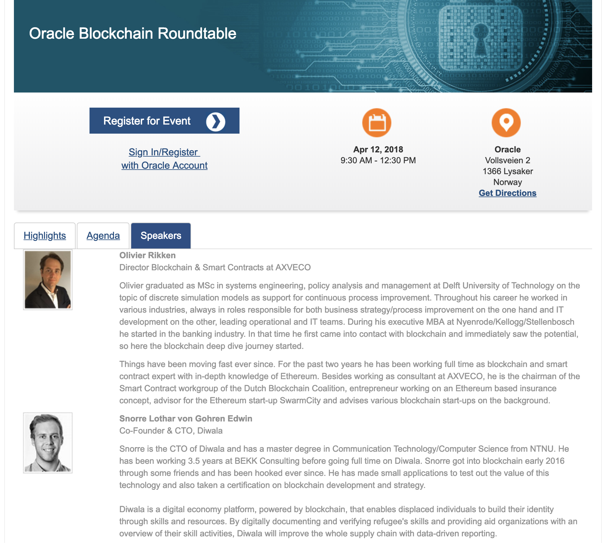 Oracle Program site